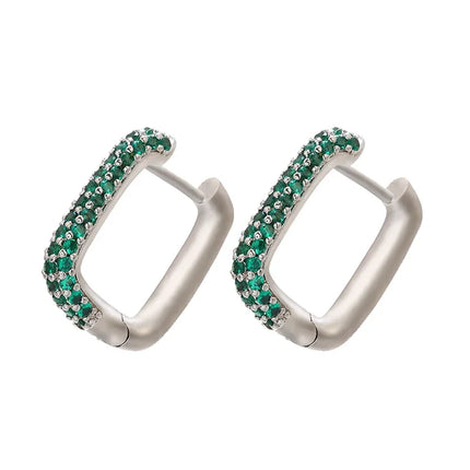 ZHUKOU Hoop earrings gold color silver color small hoop earrings crystal women rainbow earrings Fashion jewelry wholesale VE144