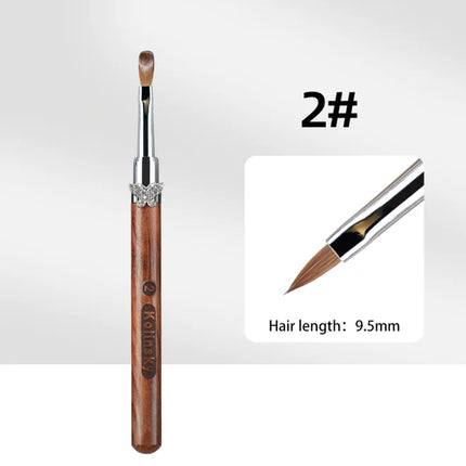 100% Pure Kolinsky Acrylic Brush UV Gel Carving Nail Brush Sandalwool Handle Zircon Butterfly Manicuring Nail Tool Size 2#-20#