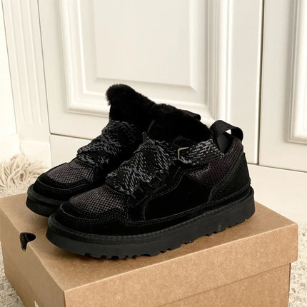 Women Natural Sheepskin Ultra Mini Snow Boots New Design Classic Sheep Fur Wool Lace up Ankle Boot Leather Winter Warm Men Shoes