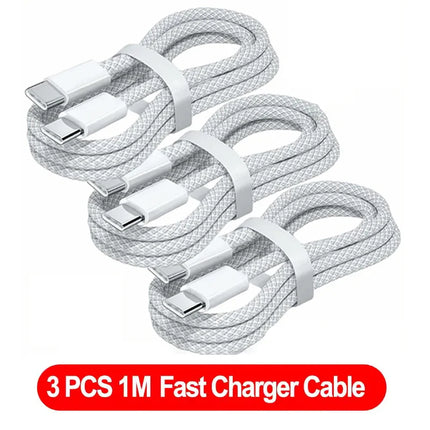 3PCS Fast Charger Cable Compatible with iPhone 17/16/15 Samsung Xiaomi Huawei USB-C to USB-C Charging Data Cable - product im