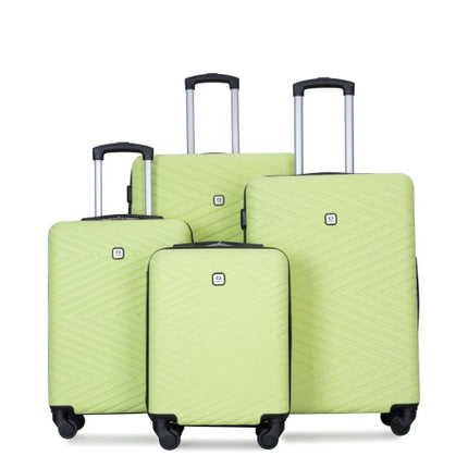 Travelhouse Luggage Set 4-Piece ABS Suitcase With Spinner Wheels, 24 Inch and 28 Inch with TSA Lock, 16, 20 Inch Carry On Luggage