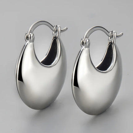 VENTFILLE 925 Sterling Silver Geometry Hoop Earring for Women Minimalism Classic Office Versatile Fashion Jewelry Gift Dropship