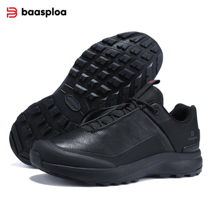 Baasploa Men Hiking Shoes New Comfort Climbing Outdoor Sneakers Trekking Non-Slip Wear Resistant Walking Shoes Male Lace-Up
