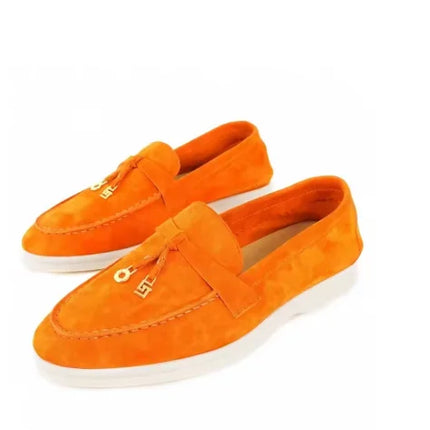 Women's Summer New Casual Hiking Shoes, Women's Deer Leather Driving Hiking Casual Shoes, Flat Loafers, Comfortable Mules
