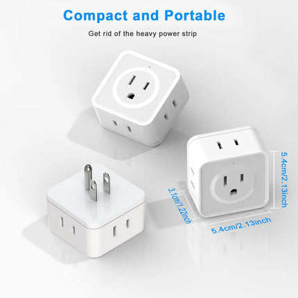 5 Way Multi Plug Outlet Extender, Wall Outlet Expander, Small Electrical Outlet Splitter for Travel, Home, Office - product i