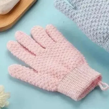 1Pc Five Finger Shower Gloves Frosted Mud Rubbing Towel Scrubbing Tool for Mud Bath Exfoliating Glove with Grip