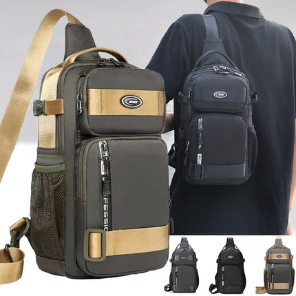 Riding Backpack for Men, Men's Chest Bag, Casual Men's Single Shoulder Bag, Lightweight and Large-Capacity Crossbody Bag