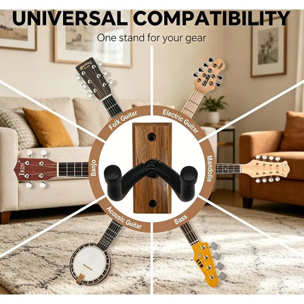 1/2Pcs Guitar Holder Hook Acoustic Guitar Hook Holder Stand Non-slip Guitar Hanger Wall Mount for Electric Guitar Bass Ukulele