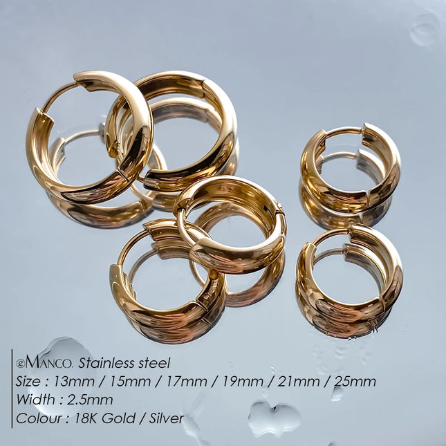EManco Stainless Steel Ear Hoop Earrings Women Earrings Men Punk Hiphop Gift Fashion Jewelry Piercing - product image 2
