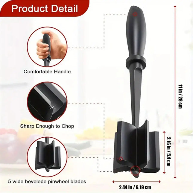 1pc Meat Chopper, Meat Shredder, Heat Resistant Suitable For Hamburger Meat Ground Beef Smasher - product image from BSM MART