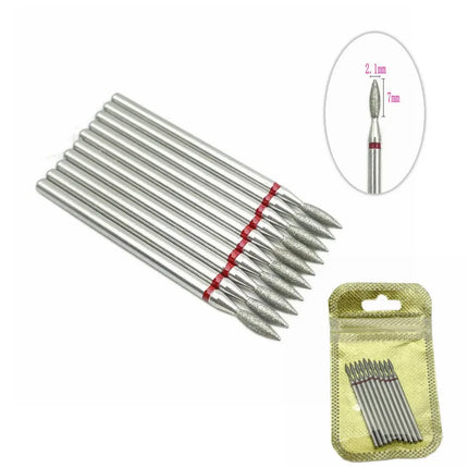10pcs Nail Milling Cutter Set Diamond Stone Electric Manicure Drills Nail Drill Cuticle Clean Bits Burr Accessories Nail Art