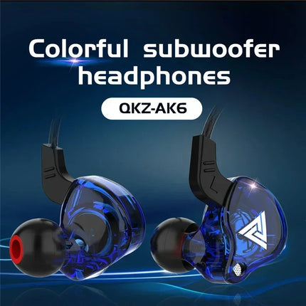 Original QKZ AK6 In Ear Earphone 6 Dynamic Driver Unit Headphone With Mic Stereo Sports HIFI Subwoofer Headset - product imag