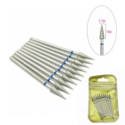 10pcs Nail Milling Cutter Set Diamond Stone Electric Manicure Drills Nail Drill Cuticle Clean Bits Burr Accessories Nail Art