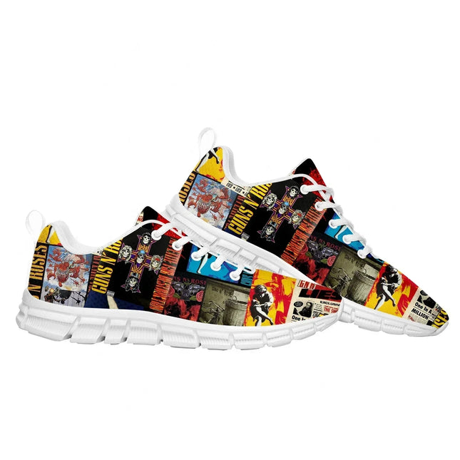 Guns N Roses Heavy Metal Rock Band Sports Shoes Mens Womens Teenager Breathable Sneakers Custom High Quality Couple Shoes