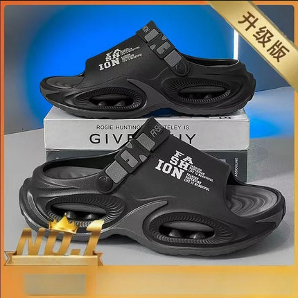 Light luxury and soft men's sandals 2026 new thick-soled anti-skid outdoor driving two wear beach shoes