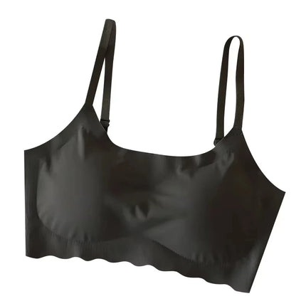 Seamless Bra Ice Silk Vest Push Up Bras Lingerie Sleep Top Padded Bralette No Steel Ring Gathering Lingerie Underwear Лифчик