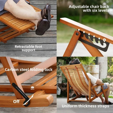 Foldable free chair patio stool rocking recliner folding summer lunch break bench balcony lazy leisure bench