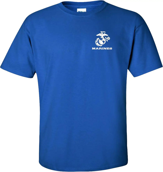 Camiseta de pecho de los Marines de EE. UU. Emblema blanco Escudo Marino USMC Camiseta de pecho Manga corta Informal 100% algodón