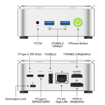 GMKtec G10 Mini PC AMD Ryzen 5 3500U (Beats N150/N97) 2.5GbE NIC LAN Desktop Mini Computers WiFi 5, Type-C, Triple 4K Display