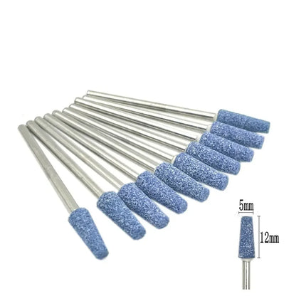 10pcs/set Corundum Nail Drill Bits 3/32" Rotary Ceramic Stone Burr Cutters for Manicure Nails Accessories Tool