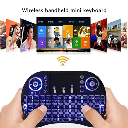 2.4G Air Mouse with Touchpad Keyboard i8 Arabic French Spanish Russian Backlit Mini Wireless Keyboard for PC - product image