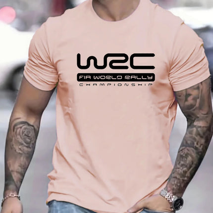 Men's summer  pure cotton fashionable casual sports loose letter pattern printed round neck short sleeved T-shirt top