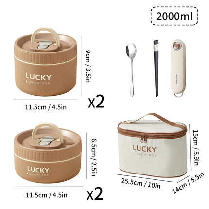 WORTHBUY Portable Sealed Thermal Lunch Box For Kids Stackable Microwave 304 Stainless Steel Bento Box Insulated Food Container