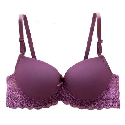 Fashion Mesh Lace Deep V Bra Embroidered Flowers Sweet Wireless Bra Women Underwear Intimates Thick Padded Bra Daily