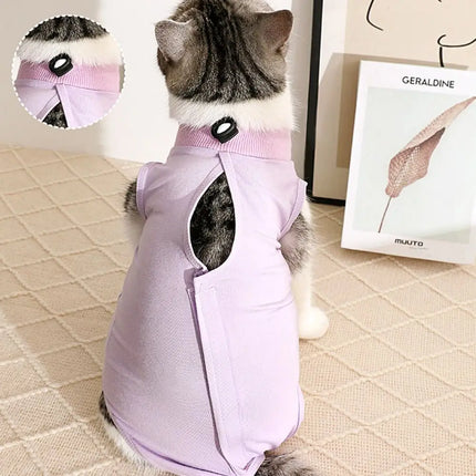 Cat Weaning Suit Anti-licking Recovery Clothes After Surgery Soft Puppy Kitten Jumpsuit Cat Sterilization Suit Pet Vest Clothing
