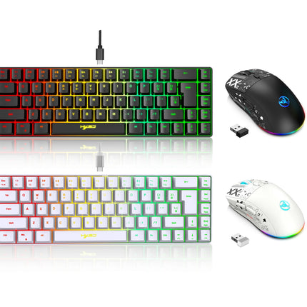 60% Gaming Keyboard And Mouse Combo Set Gamer White Key Board Combo Computer Wired Keyboards Mouses Office Teclado - product