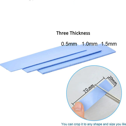 12/9/6pcs Thermal Pads 70X20mm For M2 SSD CPU Graphics Card Heatsink Motherboard Heat Dissipation Silicone Pad 6w/mk