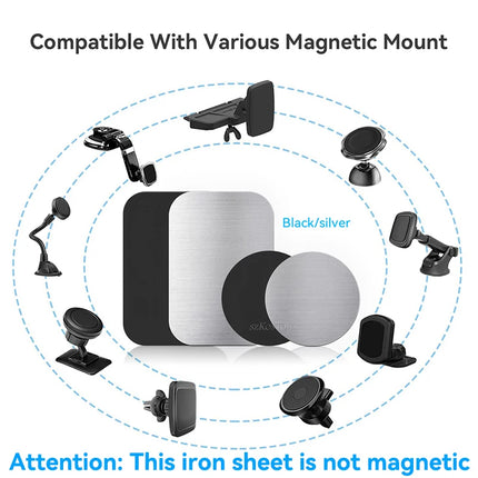 Metal Plate For Car Phone Holder Magnetic Universal Iron Sheet Disk Sticker Mount Mobile Phone Magnet Stand For IPhone