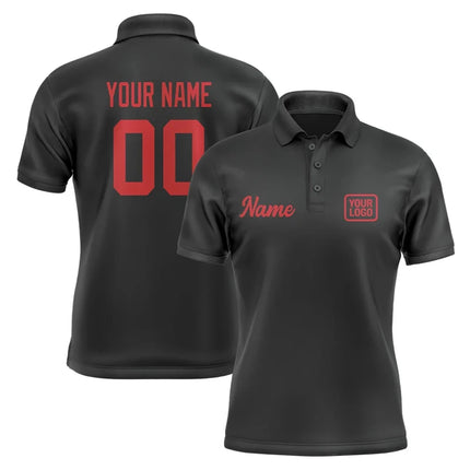 Personalized DIY Black Polo Shirts Customized Name Team Name Logo Number Team Uniforms Loose Darts Bowling Billiards Golf Tops