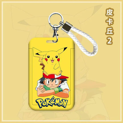 Pokemon Anime Pikachu Card Holder Kawaii ID Card Bank Card Subway Bus Card Cartoon Student ID Boy Girl Work Badge Card Holder