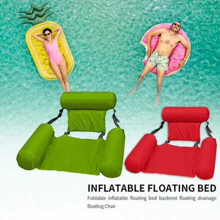 1pc Hot Sale Inflatable Water Hammock Foldable Pool Lounger Float Mesh Air Mattress Recliner for Adult Summer Beach Swimming
