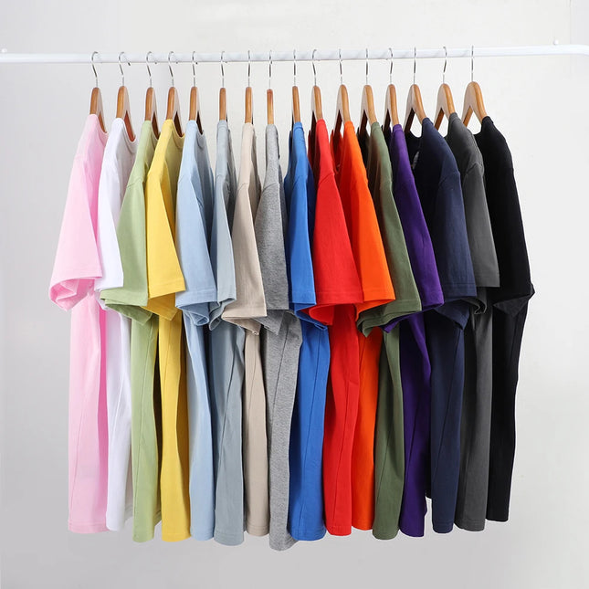 100% Cotton Solid T-shirts Sporty Short Sleeve Tees Casual White Black Clothing Loose O-Neck Summer Tops