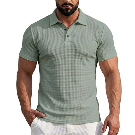 Ice Silk Short Sleeve T-Shirt Man Summer Lapel Solid Polo Shirt Gym Man Lightweight Streetwear Polo Quick Dry Shirts for Men Tee