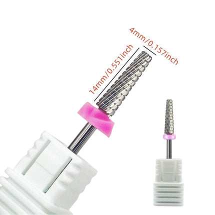 5-IN-1Mini Tapered Carbide Nail Drill Bits Electric Tungsten Nail Drill Accessories 3/32" Manicure Bur Nail Cuticle Milling Tool