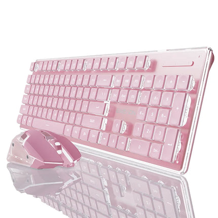 EWEADN V3 wireless Silent Office keyboard and mouse set,104 Keys Full Size with Pudding Keycaps, for Games and - product imag