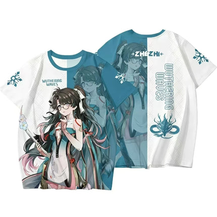 Anime Games Wuthering Waves Hiyuli Cosplay 3D T-shirt Fashion Short Sleeve T shirt Casual Men Women Harajuku Top Summer Clothing