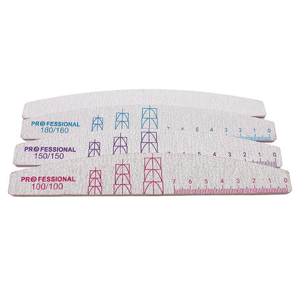5/10 Pcs Double Sided Nail Art File Set With Scale Grey Sandpaper Nail Stylist Supplies Manicure Products Sand Nails Salon Tools
