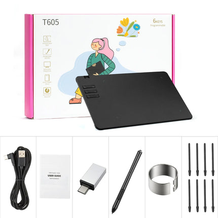 2026 Graphics Drawing Tablet Ultra-thin Art Creation Sketch Digital Tablet with Battery-free Stylus 16384 Levels Pressure