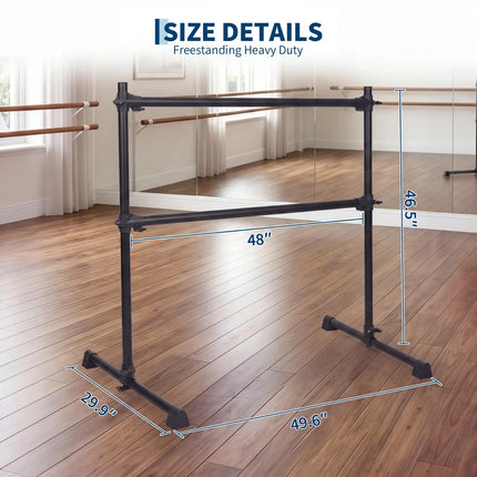 Ballet Barre 4FT Freestanding Dance Barre for Beginners,Home Practice, Pilates & Stretching | Heavy Duty Supports 350 Lbs, Adjustable Height,48 Inch Portable Ballet Bar for Kids & Adults,