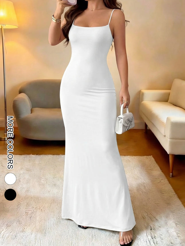 Summer New Strap Dresses Solid Sexy Women Streetwear Sheath Sleeveless Bodycon Dress Casual Elegant - product image 2