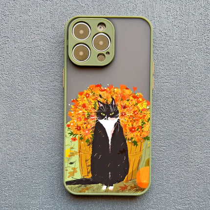 Cute Cartoon Dog Cat Phone Case For iPhone 17 16 15 11 12 14 13 Pro Max Mini X XS XR 7 Plus 17E Shockproof Matte Cover Fundas