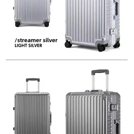 New Ultra Sturdy Aluminum Frame Luggage, 2-Pieces Set 20 22 24 26 28 Inch Carry On Luggage Suitcase Set High Aesthetic Board Case, Universal Wheel Business Travel Box Set, Optional 20-28 Inch