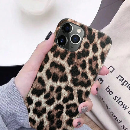 Leopard Print Pu Leather Anti-Fall Phone Case for iPhone 17 16 15 14 13 12 11 X XS XR XSMAX 7 8 Air Pro Max Plus Luxury Cover