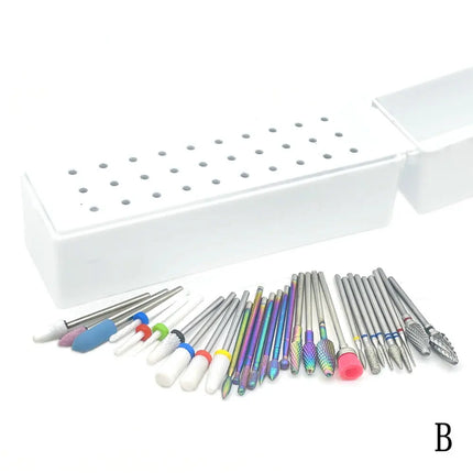 30Pcs Nail Drill Bits Ceramic Diamond Cuticle Efile Carbide Remover for Home Salon Acrylic Gel Nail Manicure Pedicure Tools