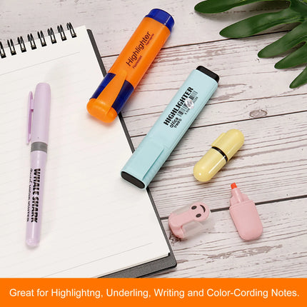 4/6Pc Highlighter Fluorescent Pen Broad Tip Writing Marker Pens for Art Drawing Doodling Marking Office Stationery School Supply