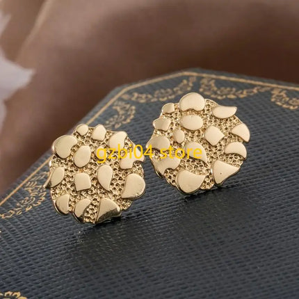 13MD Irregular Gold Earrings Geometric Earrings Alloy Texture Perfect for Women